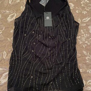 Rock & Republic Flowy and Beaded, Sleeveless Top, Size Large  NWT